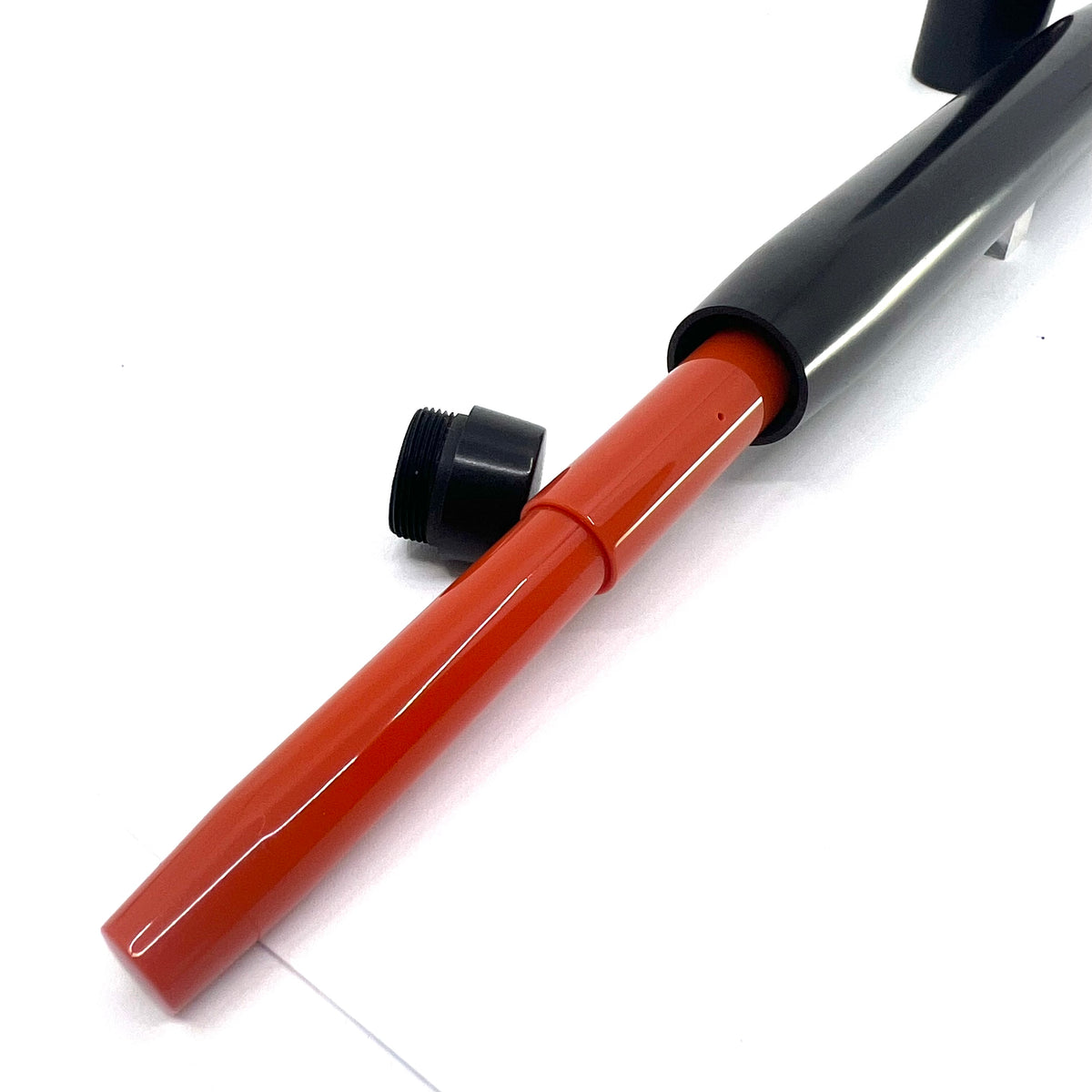 Bexley ULTRA GIANT Limited Edition Black Ebonite Fountain Pen with a Companion Orange Fountain Pen Hidden Inside - Oversized Medium 14kt Gold Nib - Number 00 of 25 that were sold to the Public