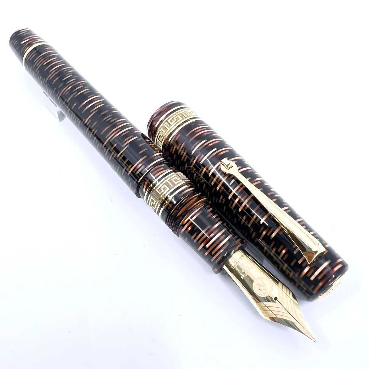 ASC (Armando Simoni Club) Oversized Bologna Celluloid Extra Bronze Skyscraper Limited Edition Fountain Pen - Flexible Medium Magic Flex 14kt Nib - Only 50 Fountain Pens Produced