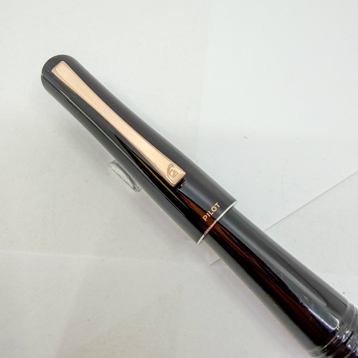 Pilot Black Lacquered Bamboo Metal Oversized Fountain Pen - Fine 18kt Gold Nib