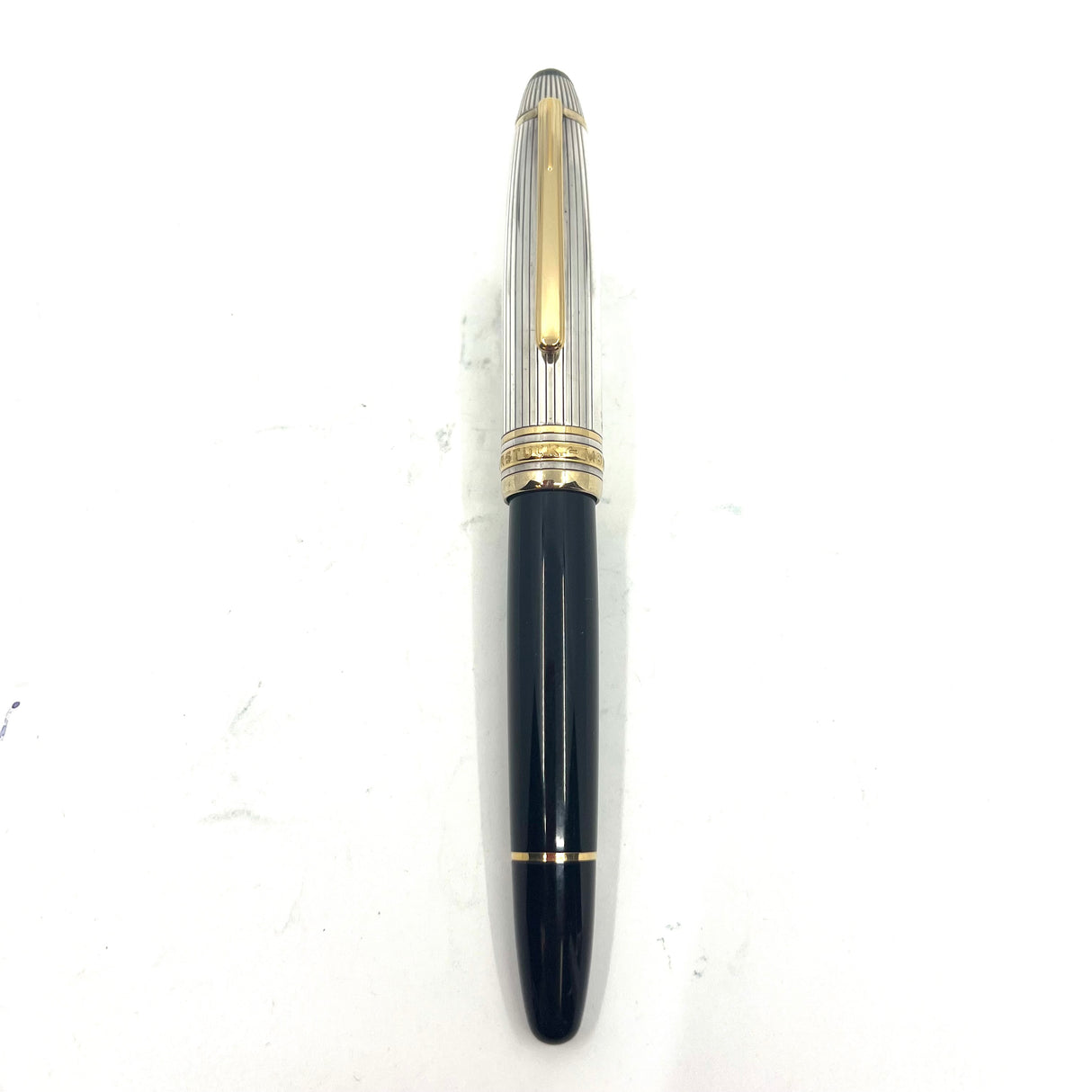 Montblanc Meisterstuck #146DS Doue Striped Sterling Silver Cap LeGrand Fountain Pen