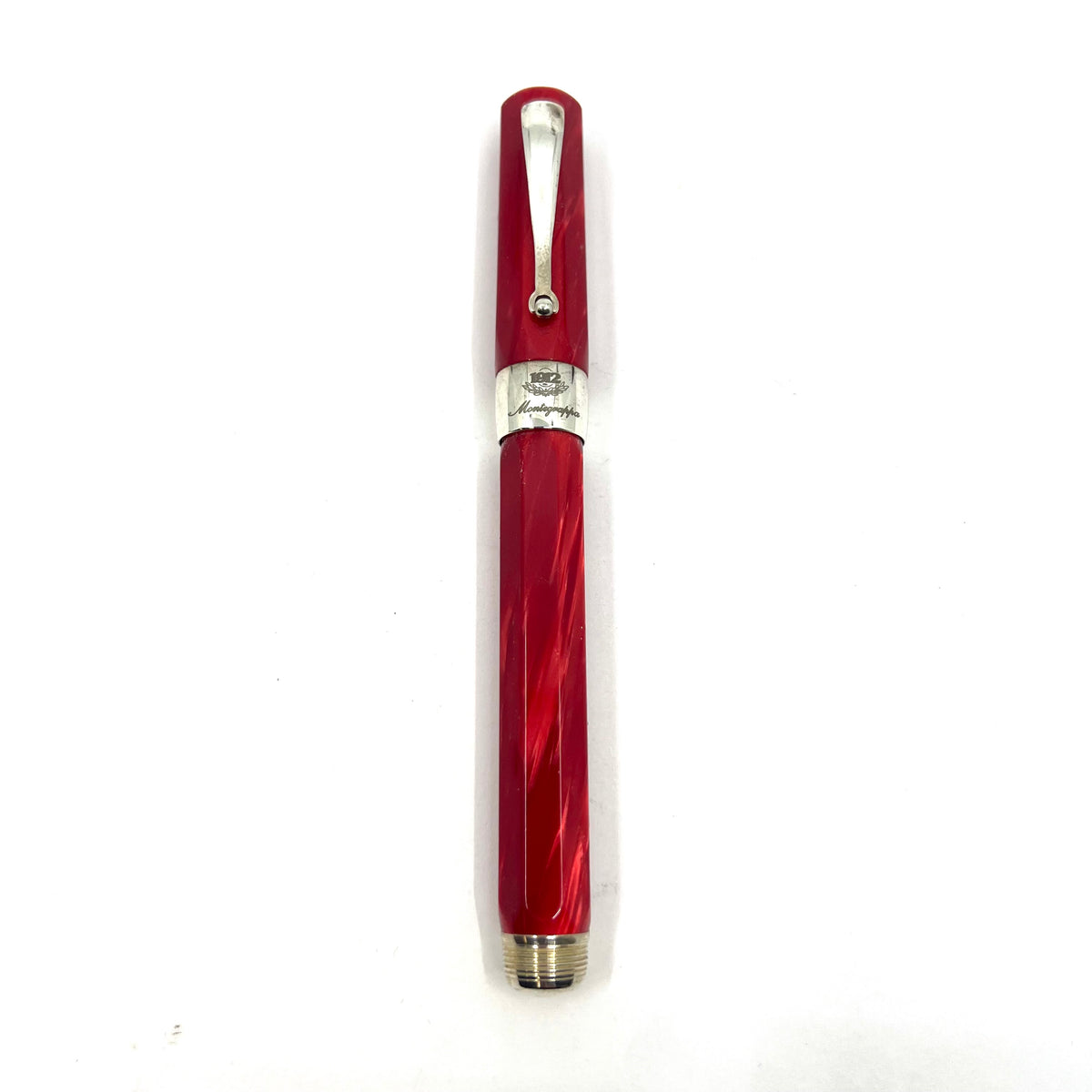 Montegrappa Symphony Lustrous Red Celluloid Octagonal Fountain Pen - Medium 18kt Gold Nib