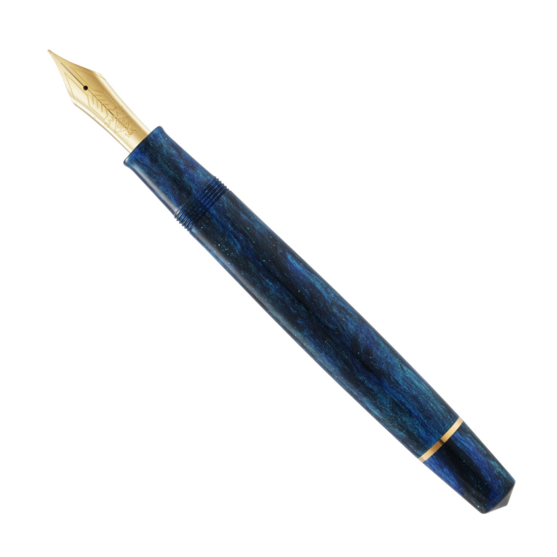OMAS Bologna Fountain Pen Azzurro Diamante (Diamond Blue) Gold Trim