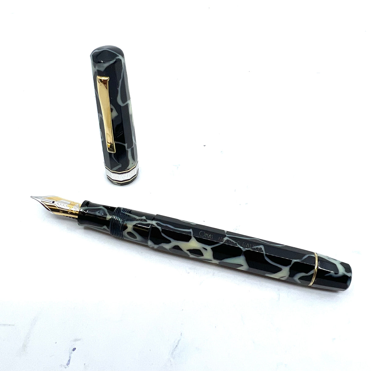 OMAS Galileo Black & Pearl Marbled Celluloid Limited Edition Fountain Pen