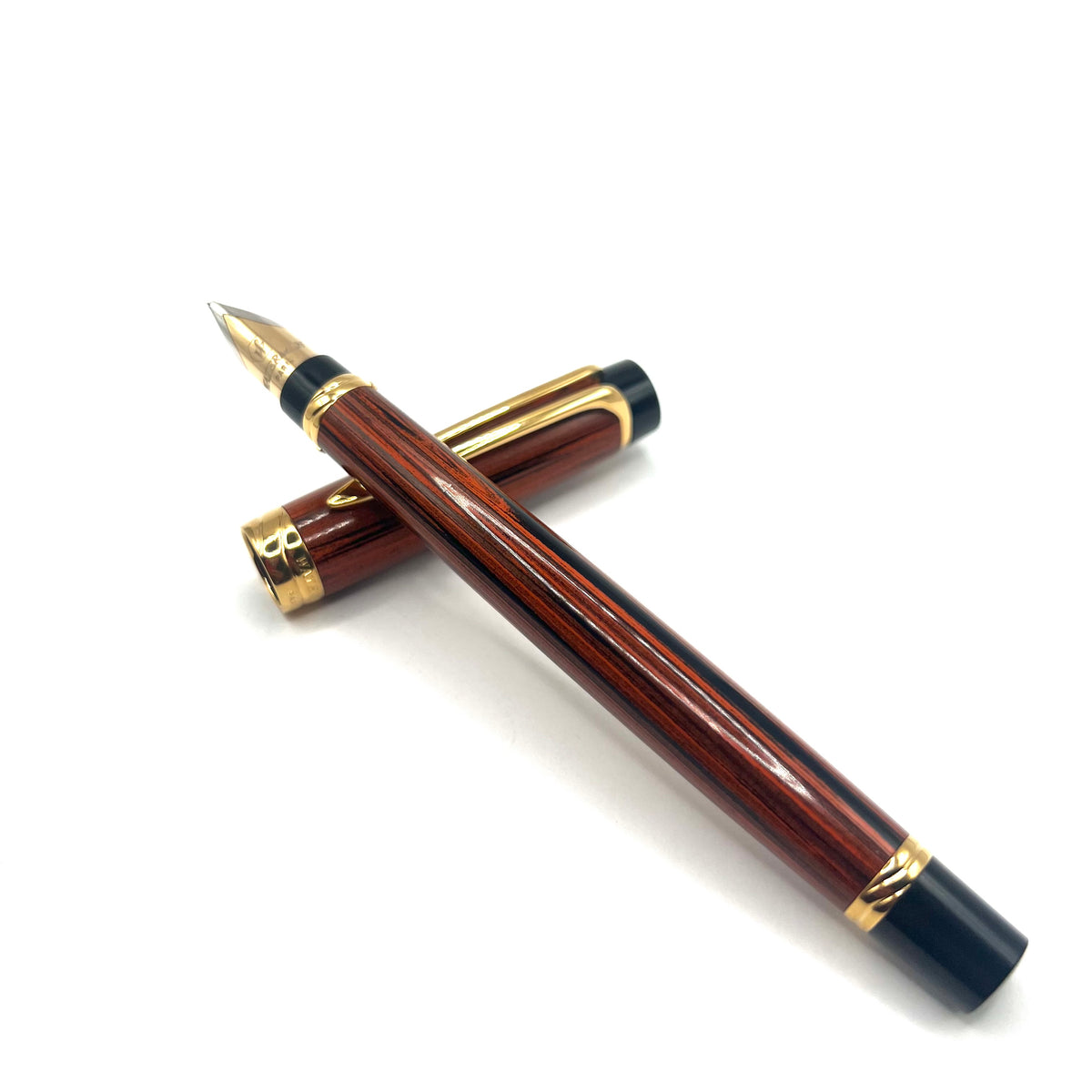 Waterman Liaison Black/Orange Woodgrain Fountain Pen- Medium 18kt Gold Nib