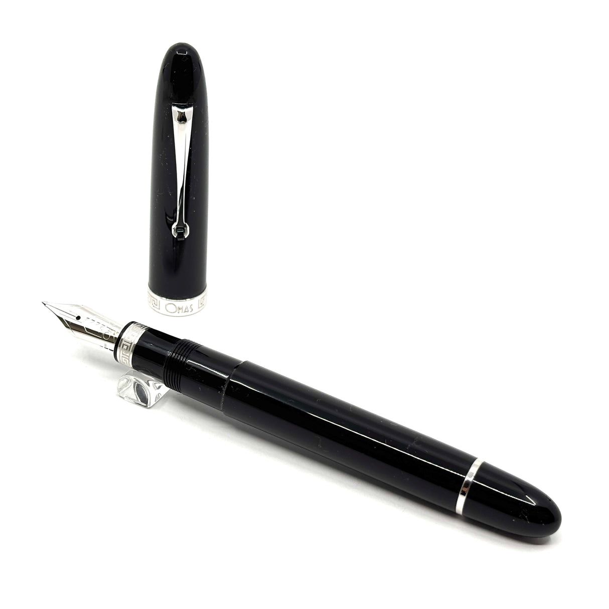 OMAS Ogiva Black Fountain Pen with High Tech Trim