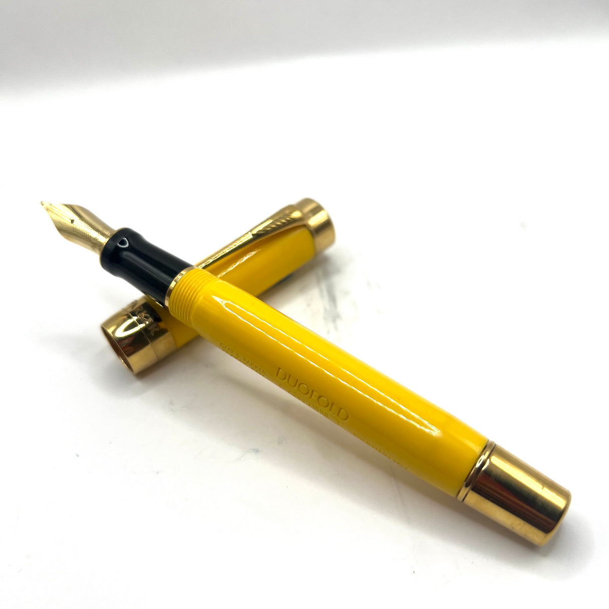 Parker Duofold Centennial Mandarin Yellow 125th Anniversary Fountain Pen - Medium 18kt Gold Nib