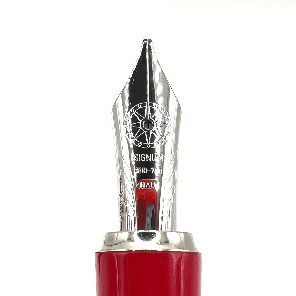 Signum (Italy) Red & Black Fountain Pen - Broad 18kt Gold Nib