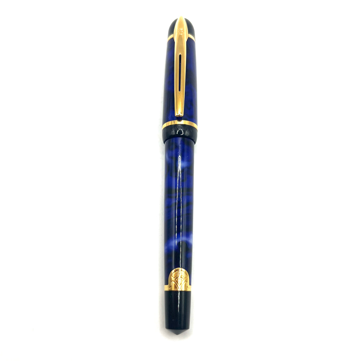 Waterman Phileas Second Generation Blue Marble Fountain Pen- Medium Gilt Steel Nib