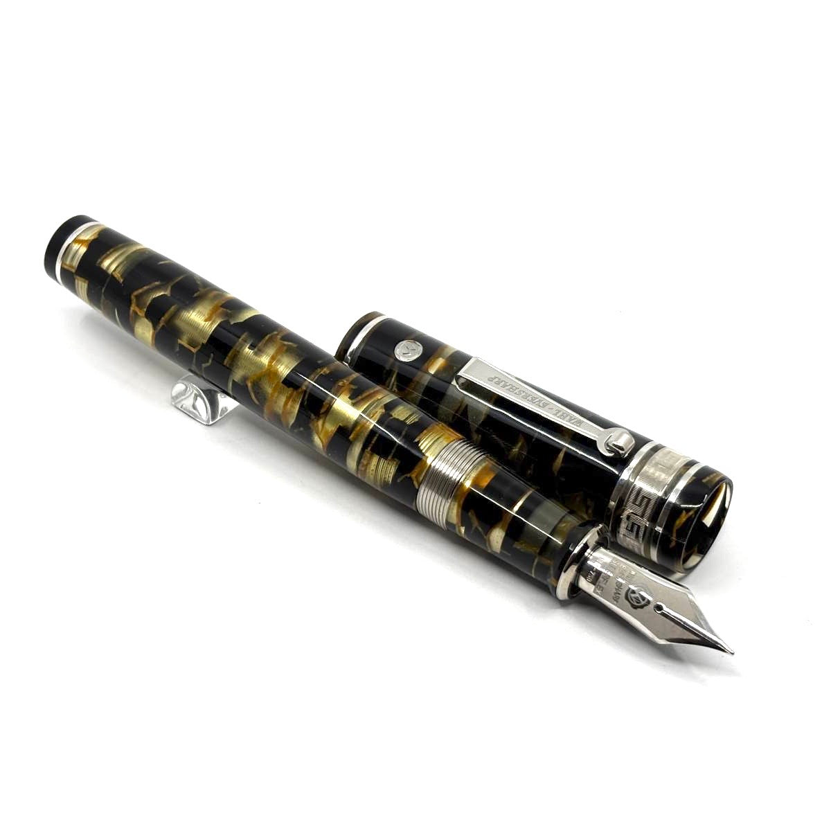 Wahl-Eversharp Black/Bronze/Transparent Original OMAS Lucens Celluloid Decoband Oversized Fountain Pen