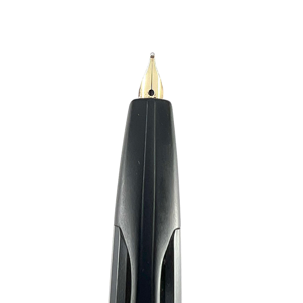 Pilot Namiki Black Matte Vanishing Point Fountain Pen - Classic Style Multi-Facetted Body - Circa 1995 - Medium 14kt Gold Nib