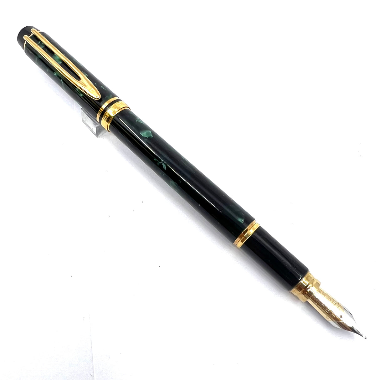 Waterman Rhapsody Marbled Mineral Green Fountain Pen - Fine 18kt Gold Nib