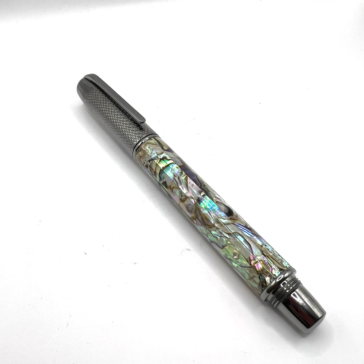 Mabie Todd Lustrous Abalone Fountain Pen - Fine Gold-Plated Nib