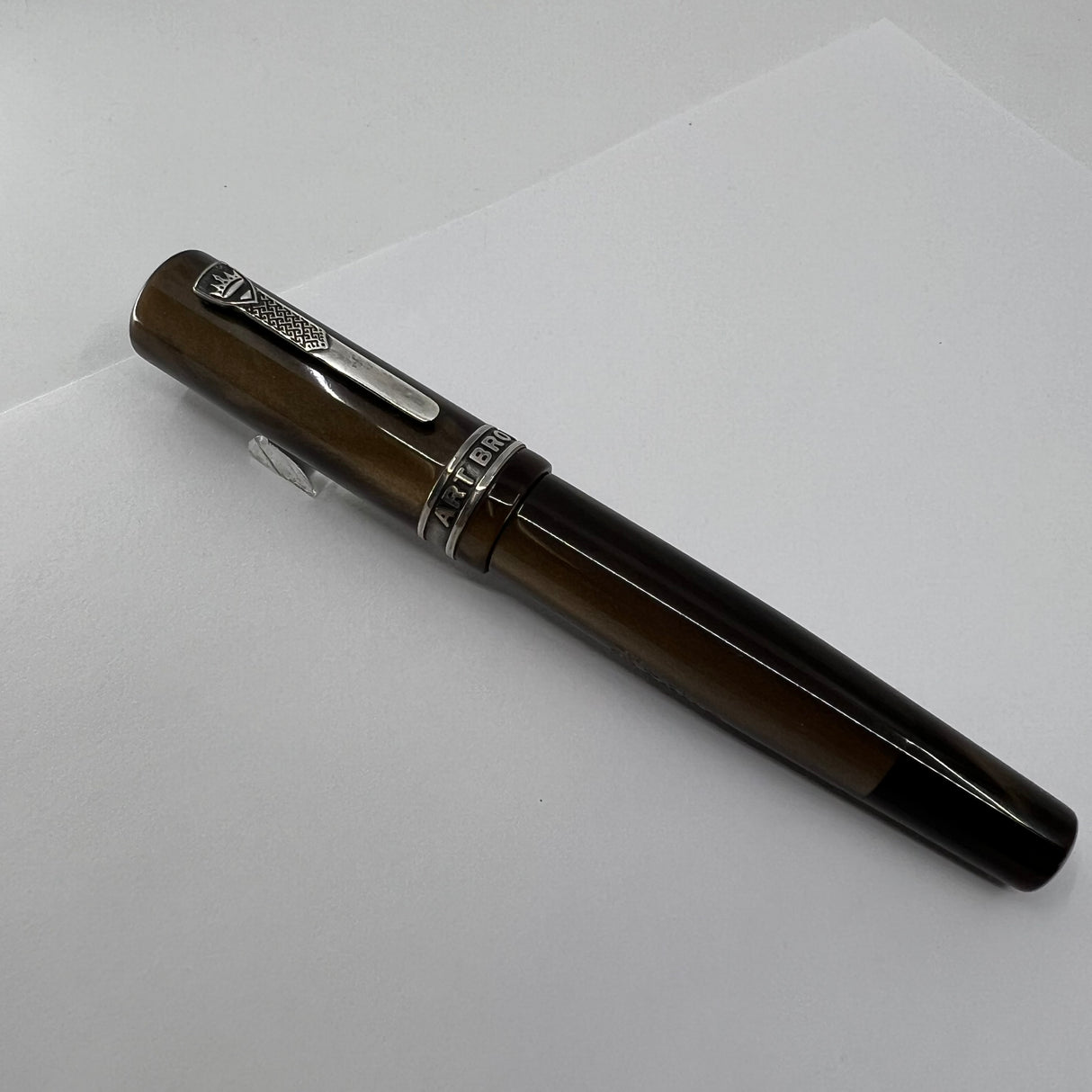 Krone Lustrous Brown Limited Edition Commemorating Iconic NYC Pen Shop Art Brown's 80th Anniversary - Medium 18kt Gold Nib