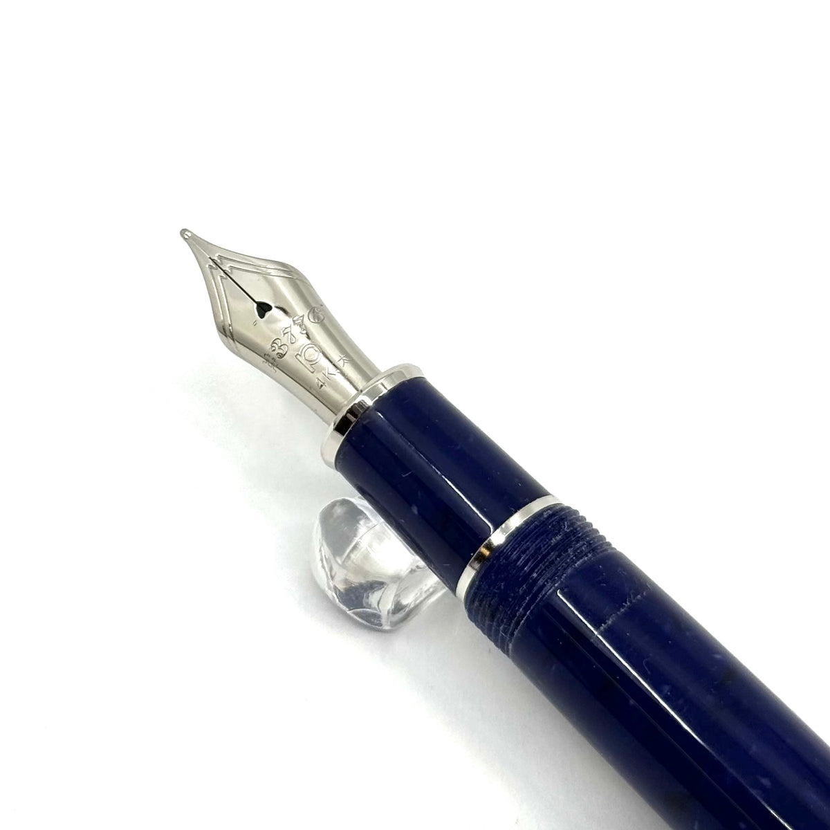 Platinum Pen Co. #3776 Celluloid Midnight Blue Ocean Fountain Pen - Broad 14kt Gold Nib