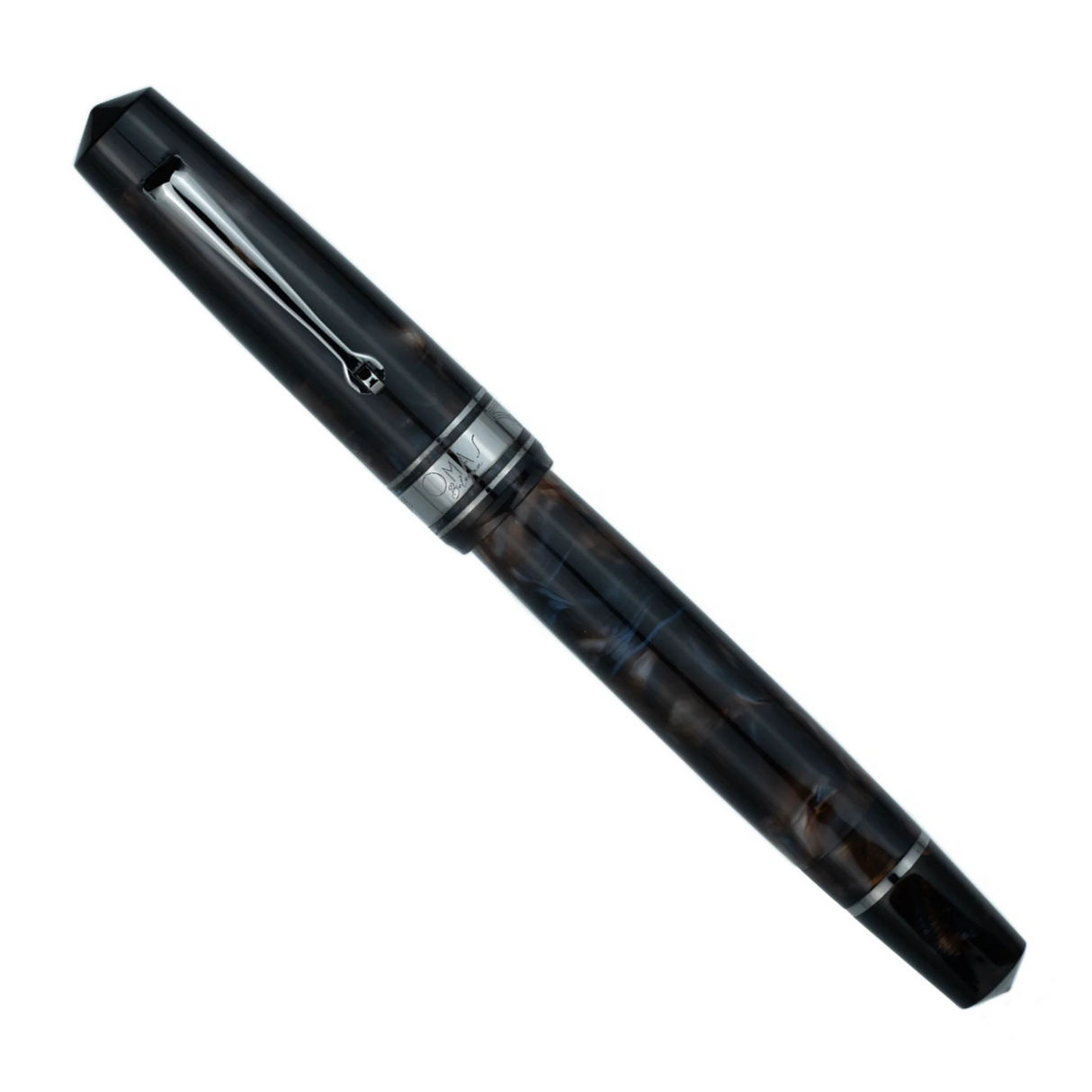OMAS Bologna Fountain Pen Galassia Ruthenium Trim