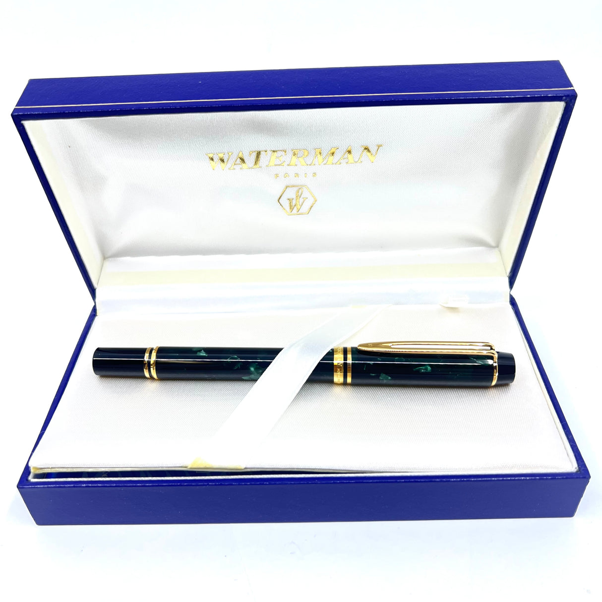 Waterman Rhapsody Marbled Mineral Green Fountain Pen - Fine 18kt Gold Nib
