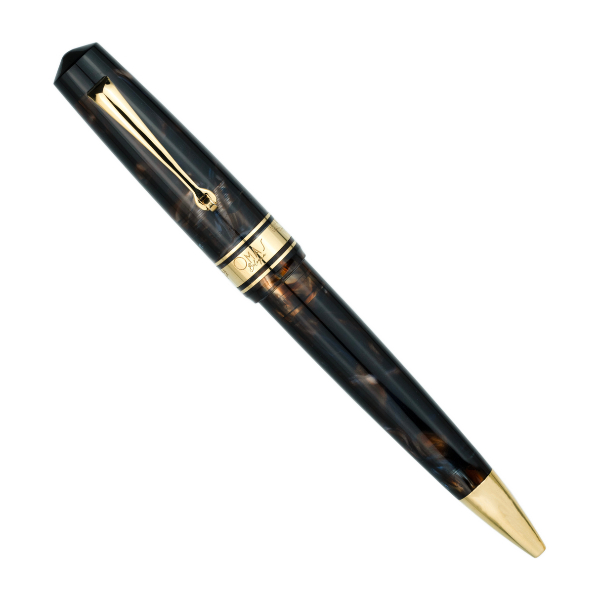 OMAS Bologna Ballpoint Pen Galassia Gold Trim