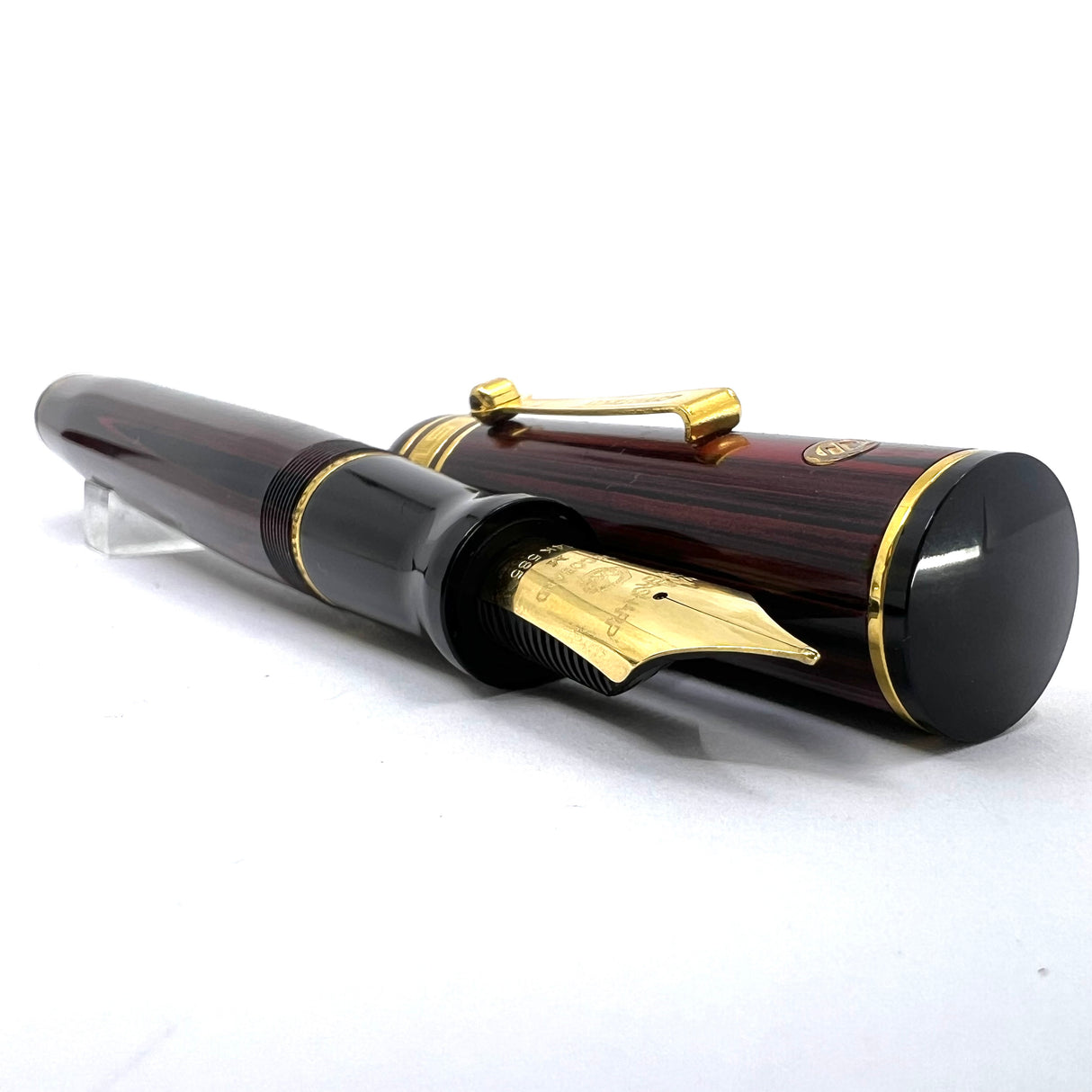 Wahl-Eversharp Decoband Rosewood Ebonite Fountain Pen - Medium 14kt Gold Nib