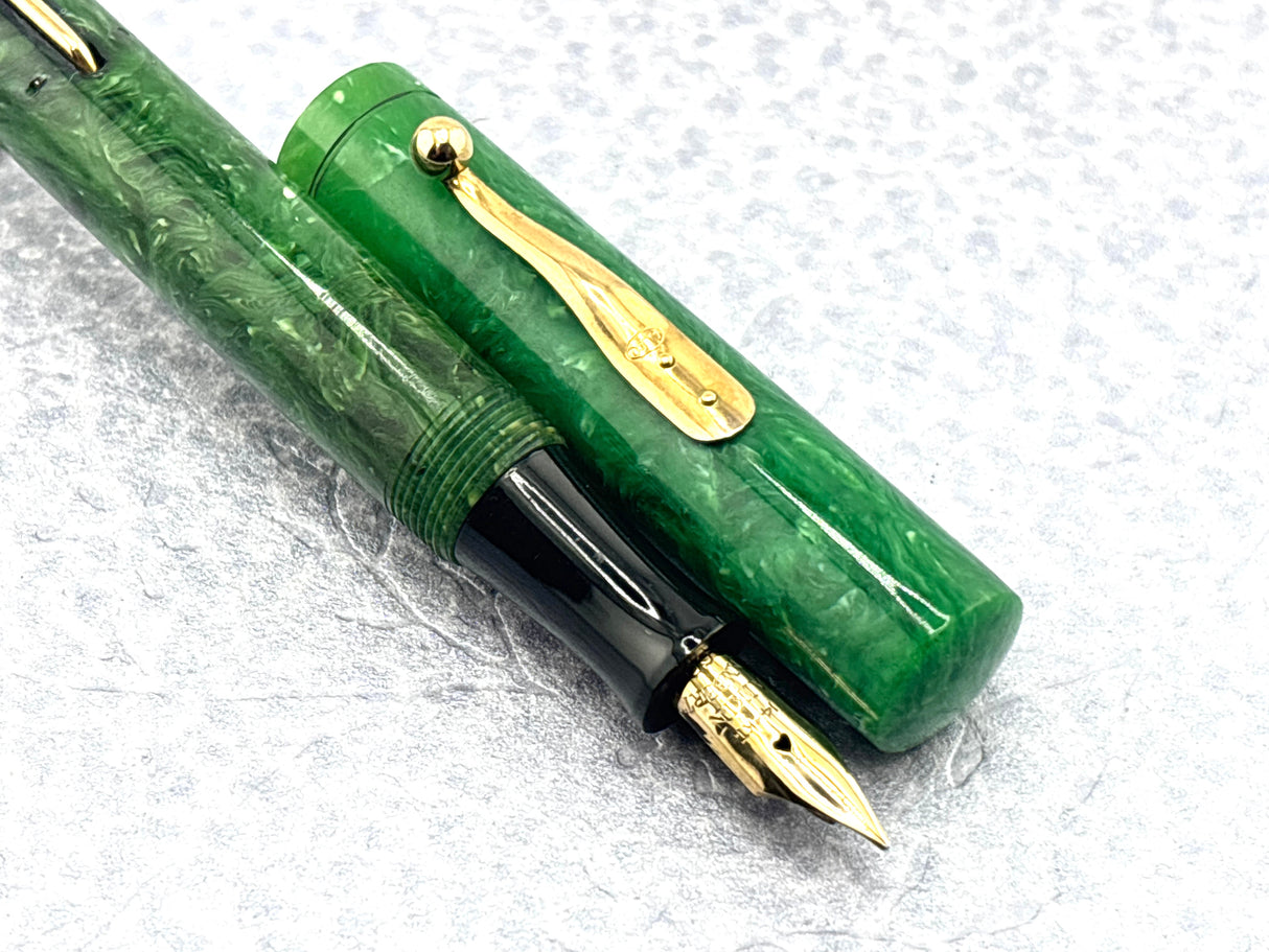 Aikin Lambert New York "Mercantile" Jade Green Celluloid - Fountain Pen