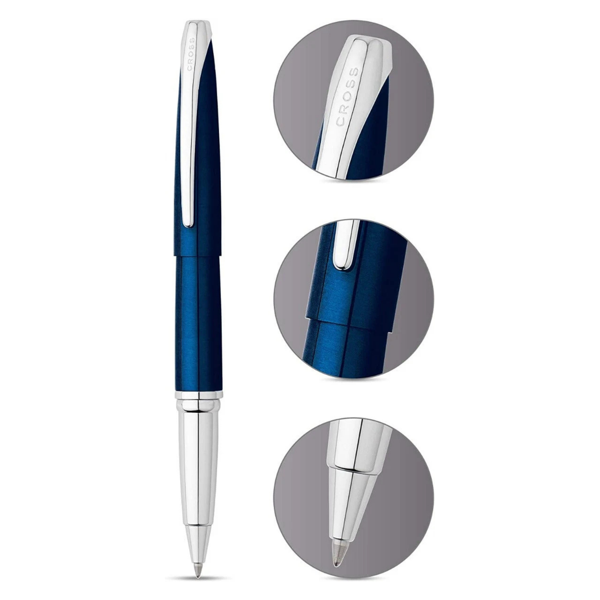 Cross ATX® Translucent Blue Lacquer with Polished Chrome Trim Selectip Rollerball Pen