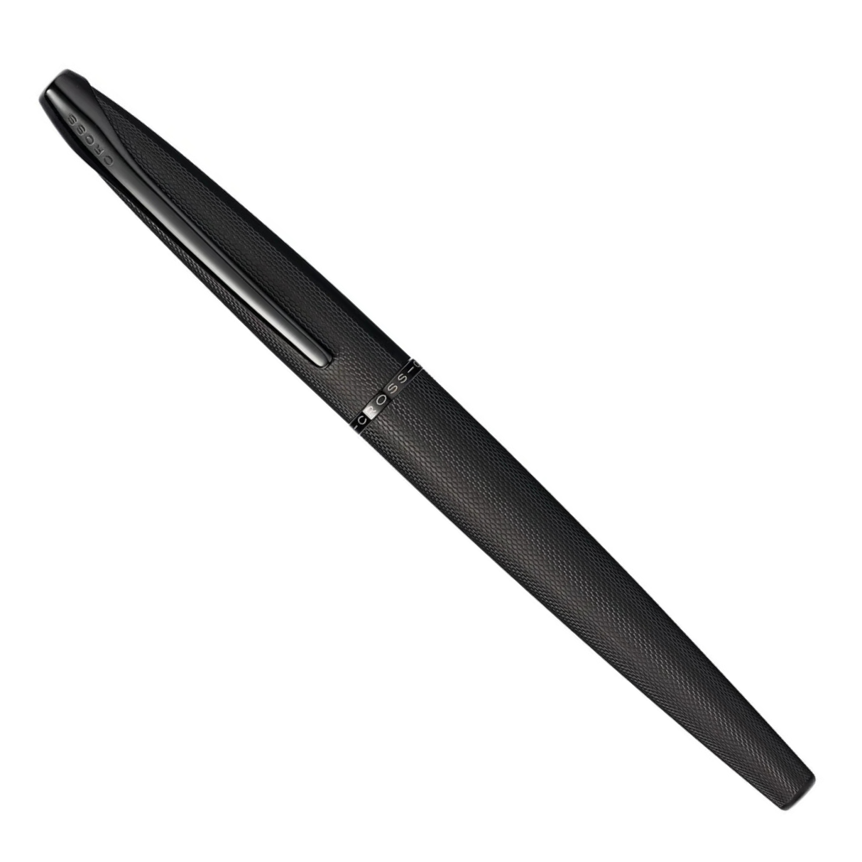 Cross ATX® Brushed Black with Machine-Turned Diamond Pattern Engraving with Polished PVD Trim Selectip Rollerball Pen