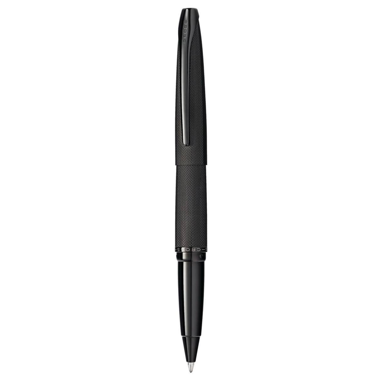 Cross ATX® Brushed Black with Machine-Turned Diamond Pattern Engraving with Polished PVD Trim Selectip Rollerball Pen