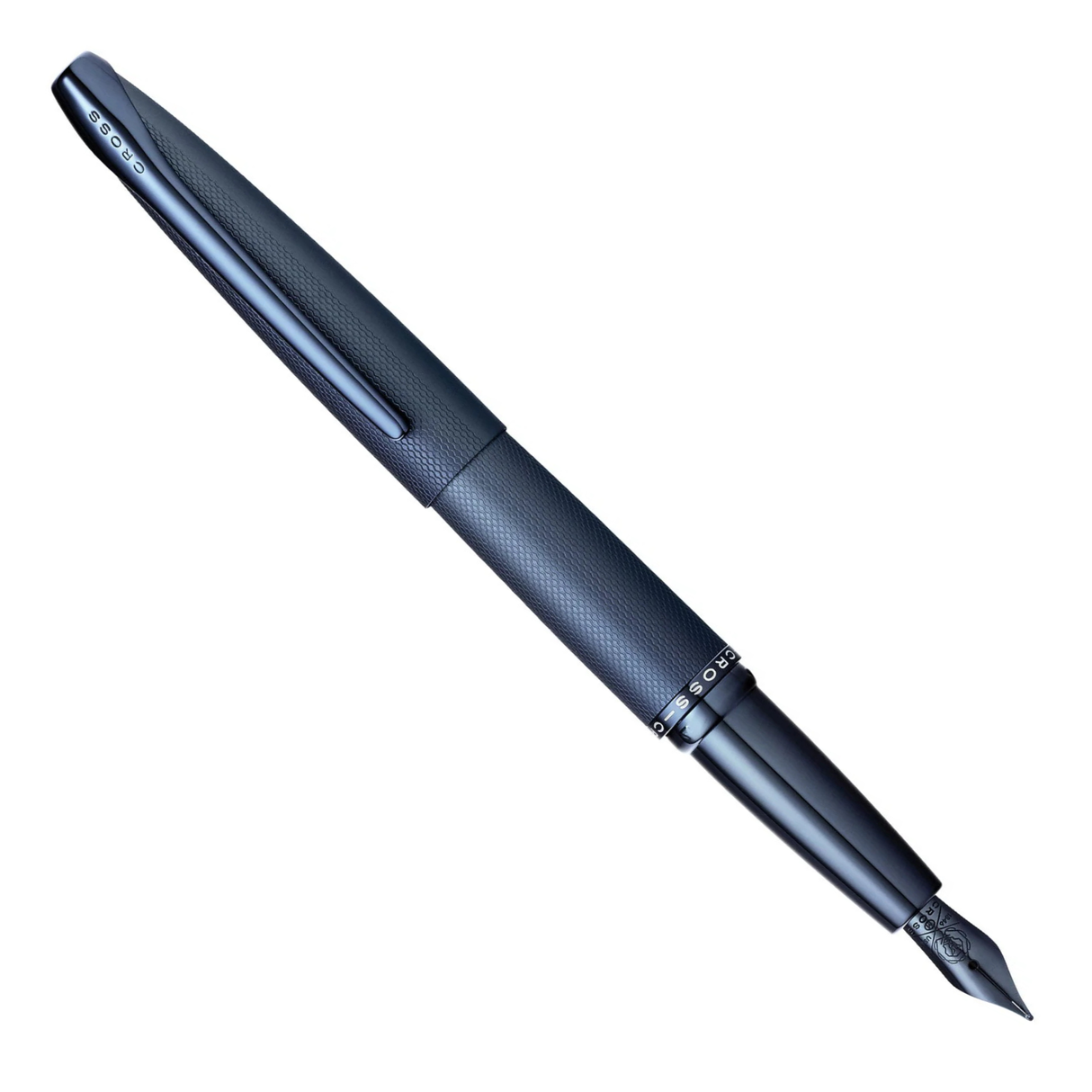 Cross ATX® Sandblasted Dark Blue PVD Etched Diamond Pattern with Polished Dark Blue PVD Fountain Pen