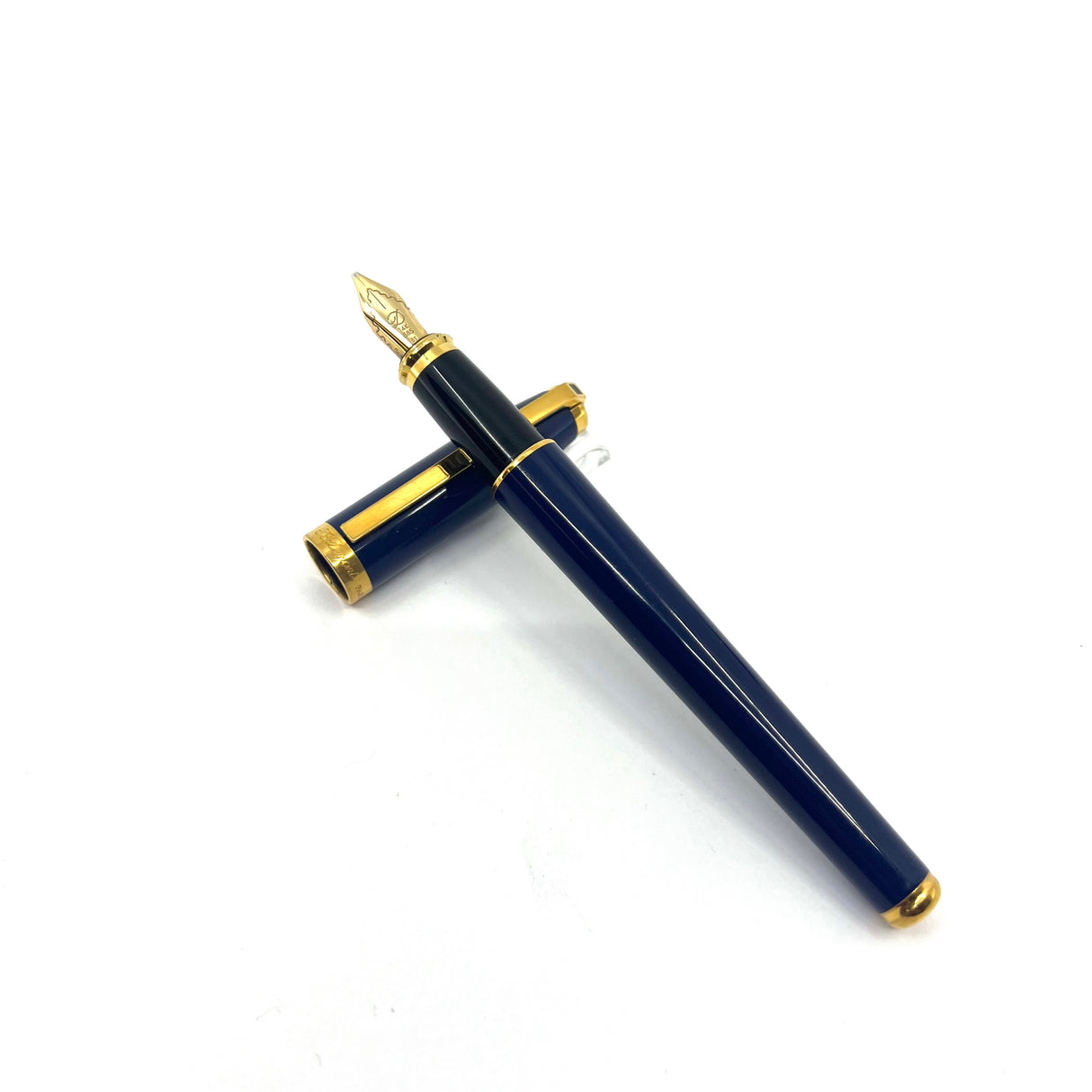 S.T. DuPont Blue Fidelio Lacquered Fountain Pen - Stub 14kt Gold Nib