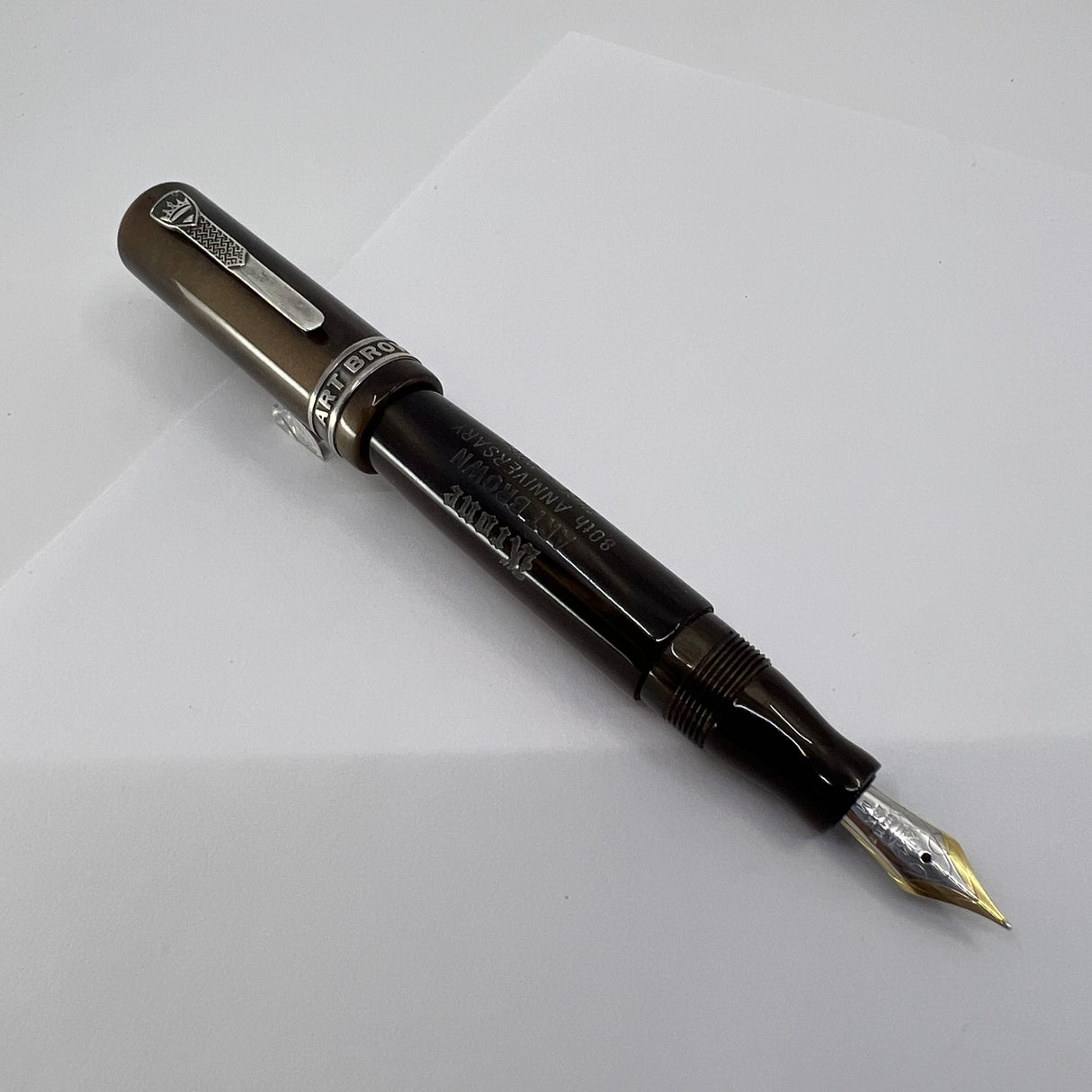 Krone Lustrous Brown Limited Edition Commemorating Iconic NYC Pen Shop Art Brown's 80th Anniversary - Medium 18kt Gold Nib