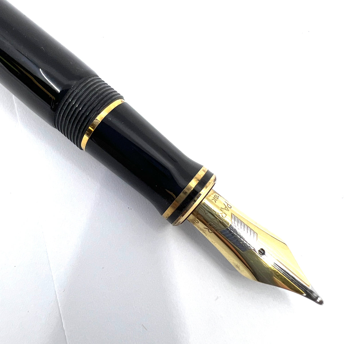 Parker Black Duofold 1888-1988 Centennial Collector Edition - First Year Parker Cap Top Medallion - Medium 18kt Gold Nib