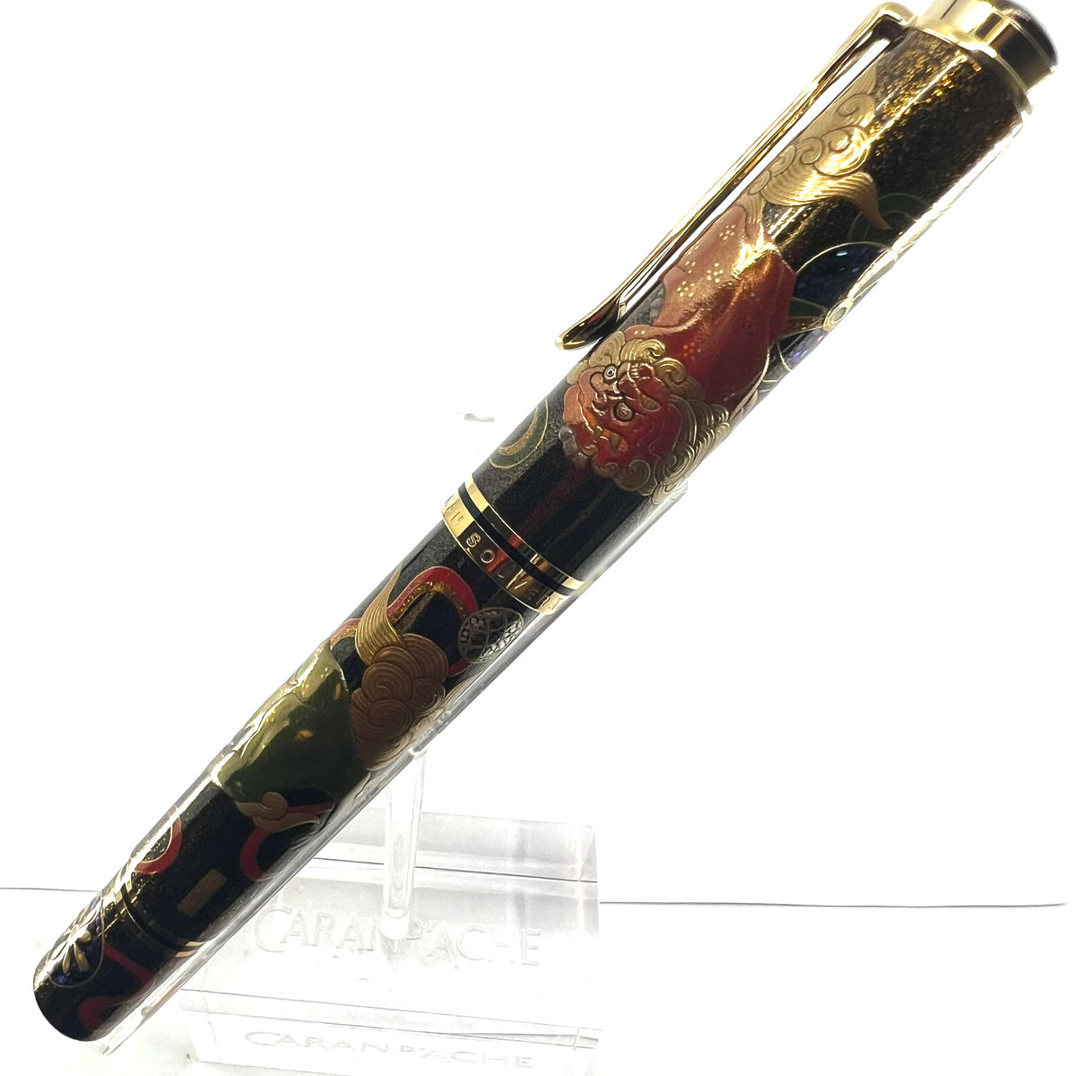 Pelikan Souveran M1000 Maki-e "Karajishi" Limited Edition Fountain Pen - #18 of 88 Pieces - Fine 18kt Gold Nib - Complete Boxes & Booklets - MINT & RARE!!