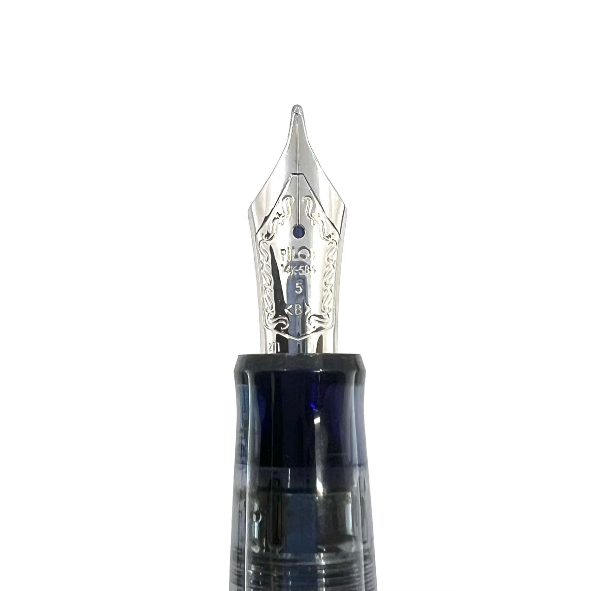 Pilot Custom 74 Blue Transparent Demonstrator Fountain Pen - Broad 14kt Gold Nib