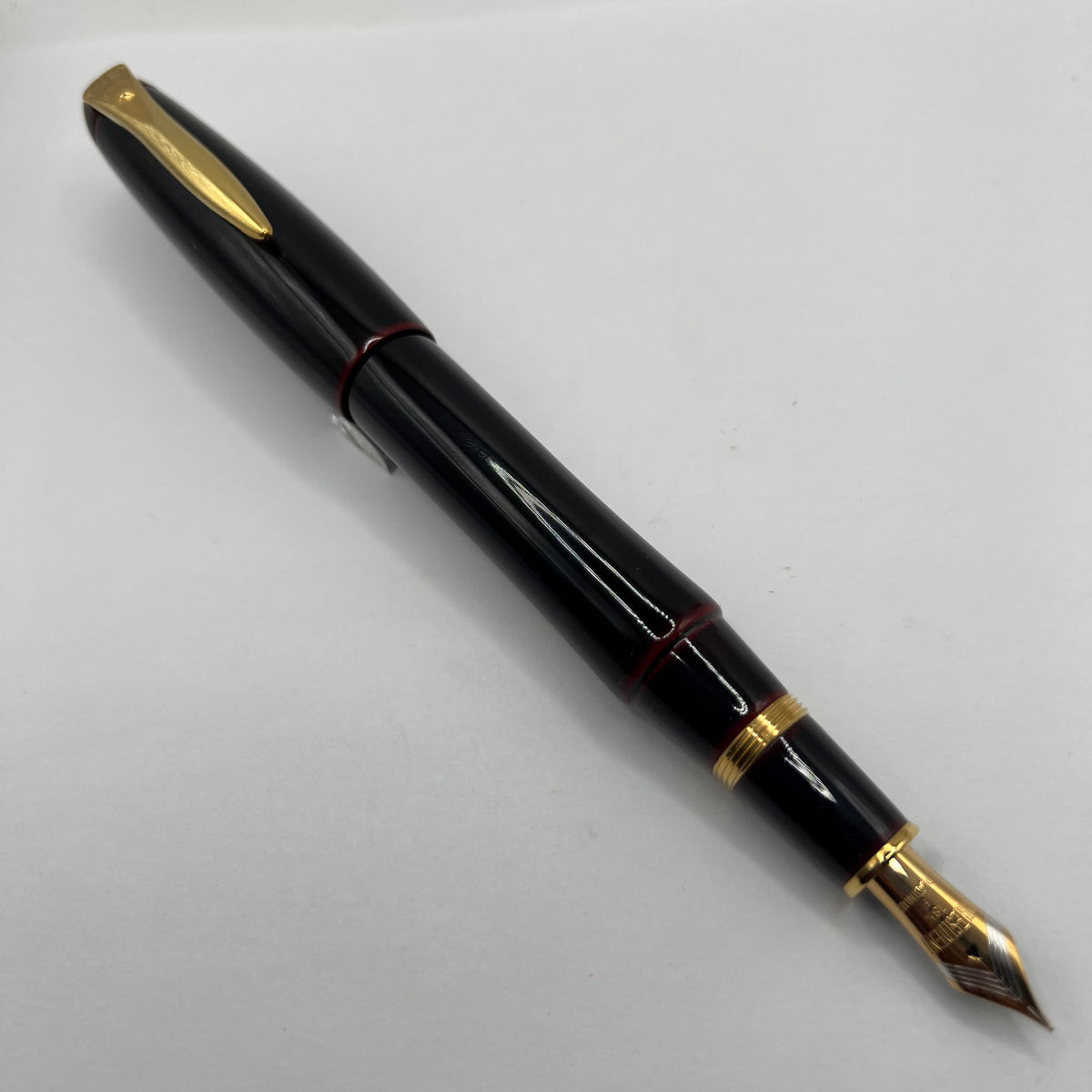 Platinum Izumo Urushi Akatame(Red) Hand Painted Lacquer Oversized Fountain Pen - Fine 18kt Gold Nib