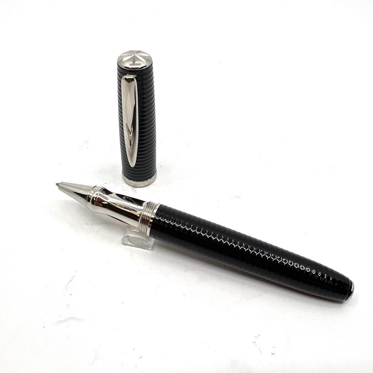 Waterford Oversized Weighty Black Fluted Rollerball