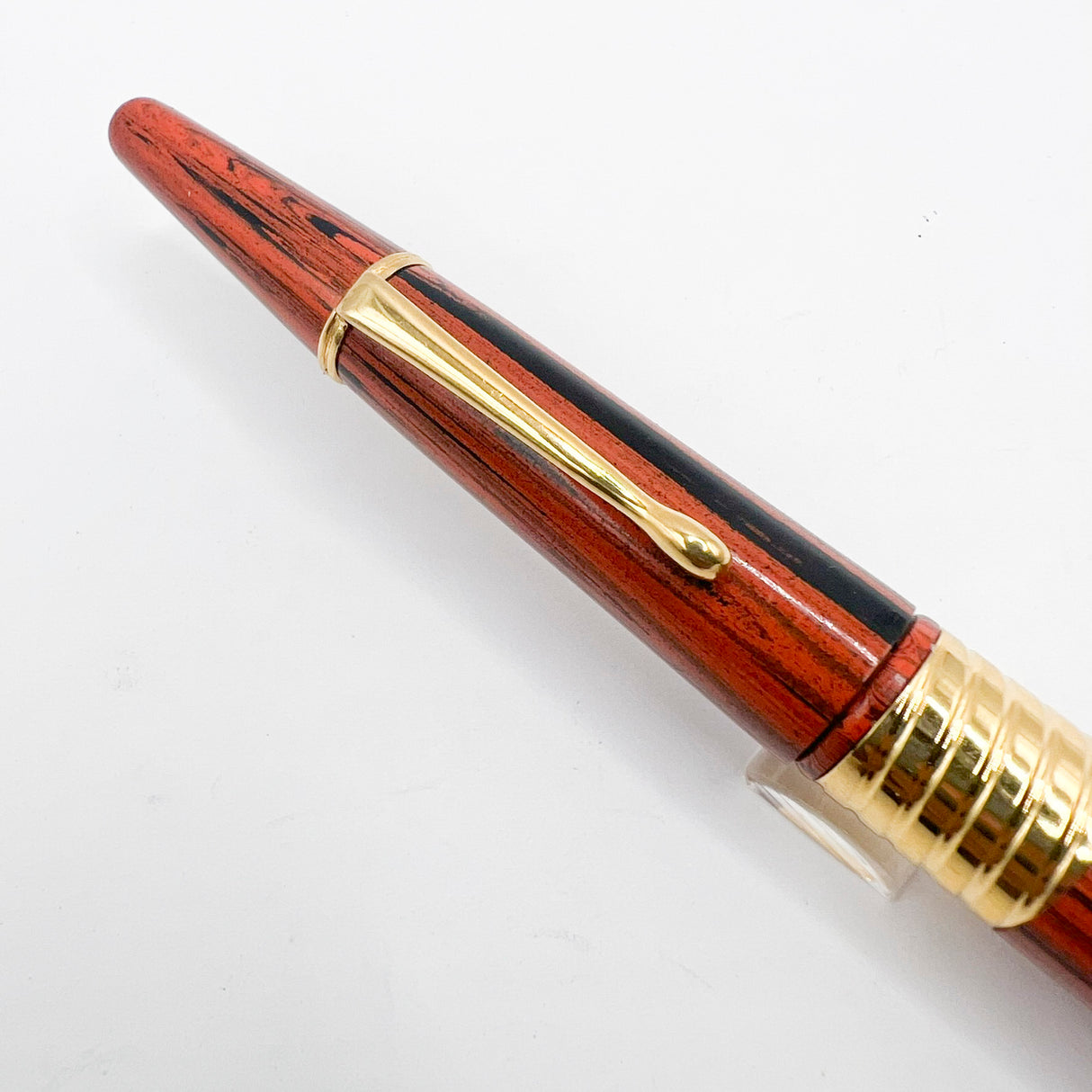 Bexley Woodgrain Ebonite Taper Cap Fountain Pen Limited Edition on behalf of Pen Collectors of America - Fine 18kt Gold Nib