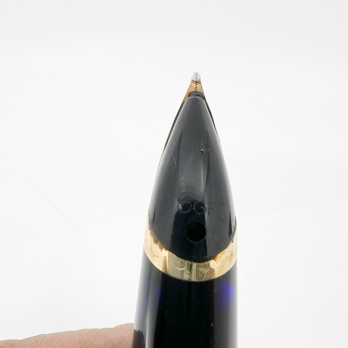 Waterman Edson Blue Translucent Fountain Pen - Oblique Left Handed Fine 18 Kt Gold Nib