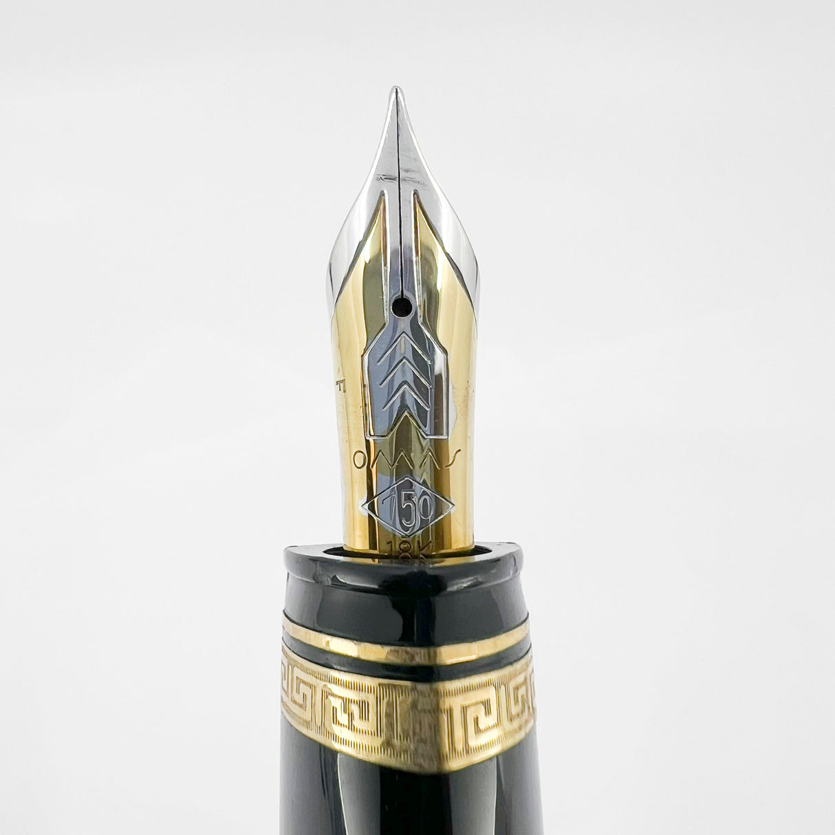 OMAS Blue/Black #360 Oversized Triangulated Fountain Pen - Fine 18kt Gold Nib