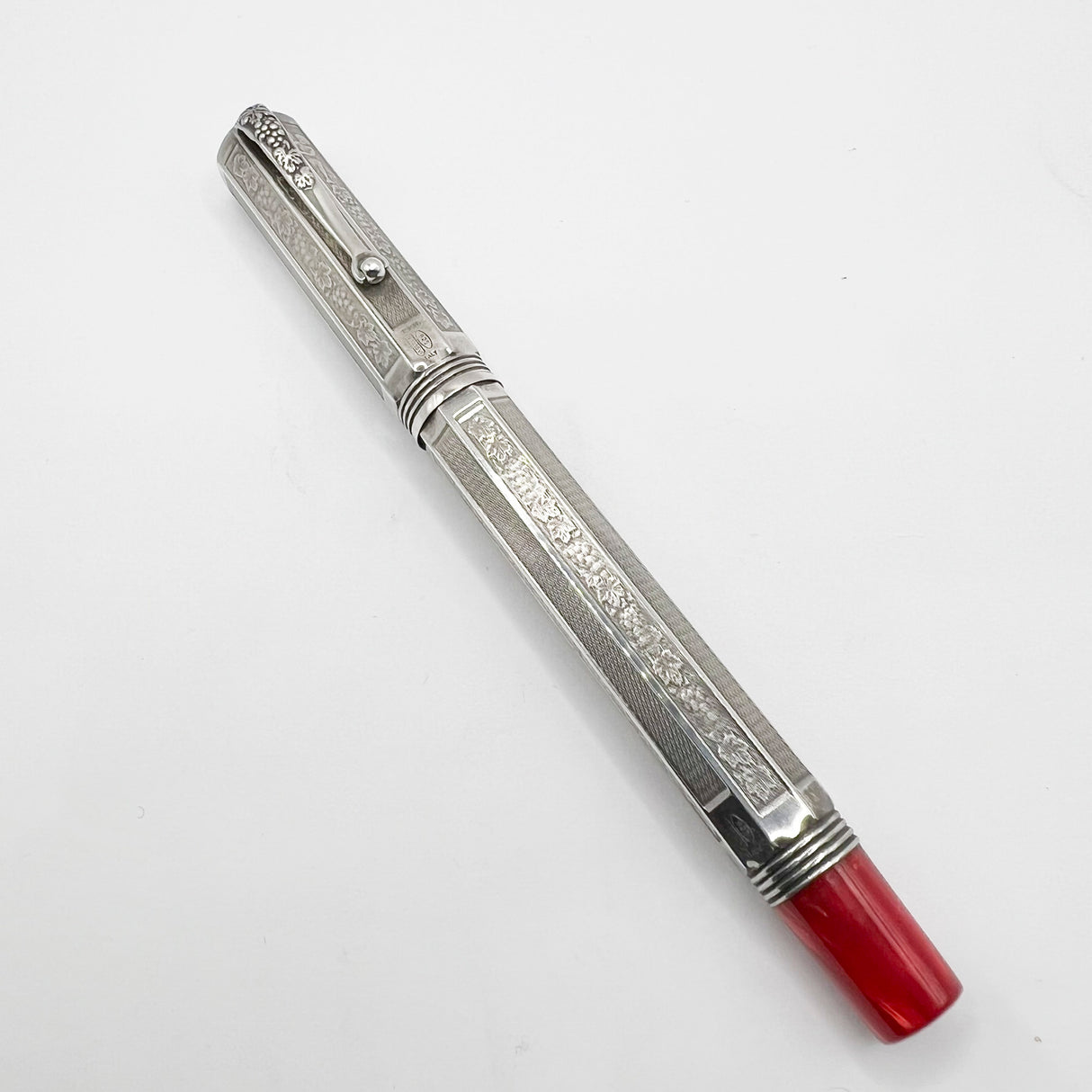 Montegrappa "Special Reserve" Sterling Silver Limited Edition Fountain Pen - Broad 18kt Gold Nib
