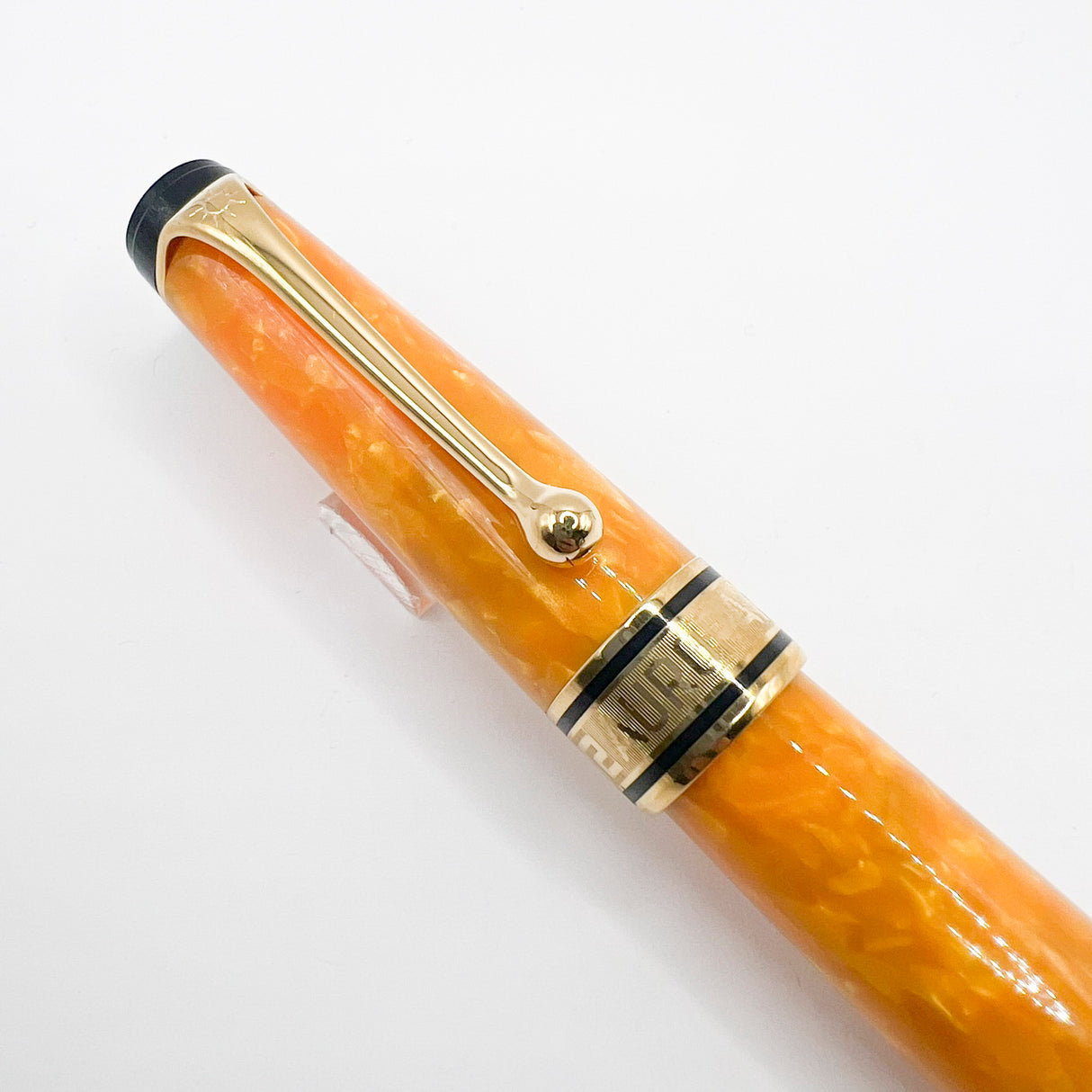 Aurora Optima Marbled Orange Sole Limited Edition Fountain Pen - Broad 18kt Gold Nib