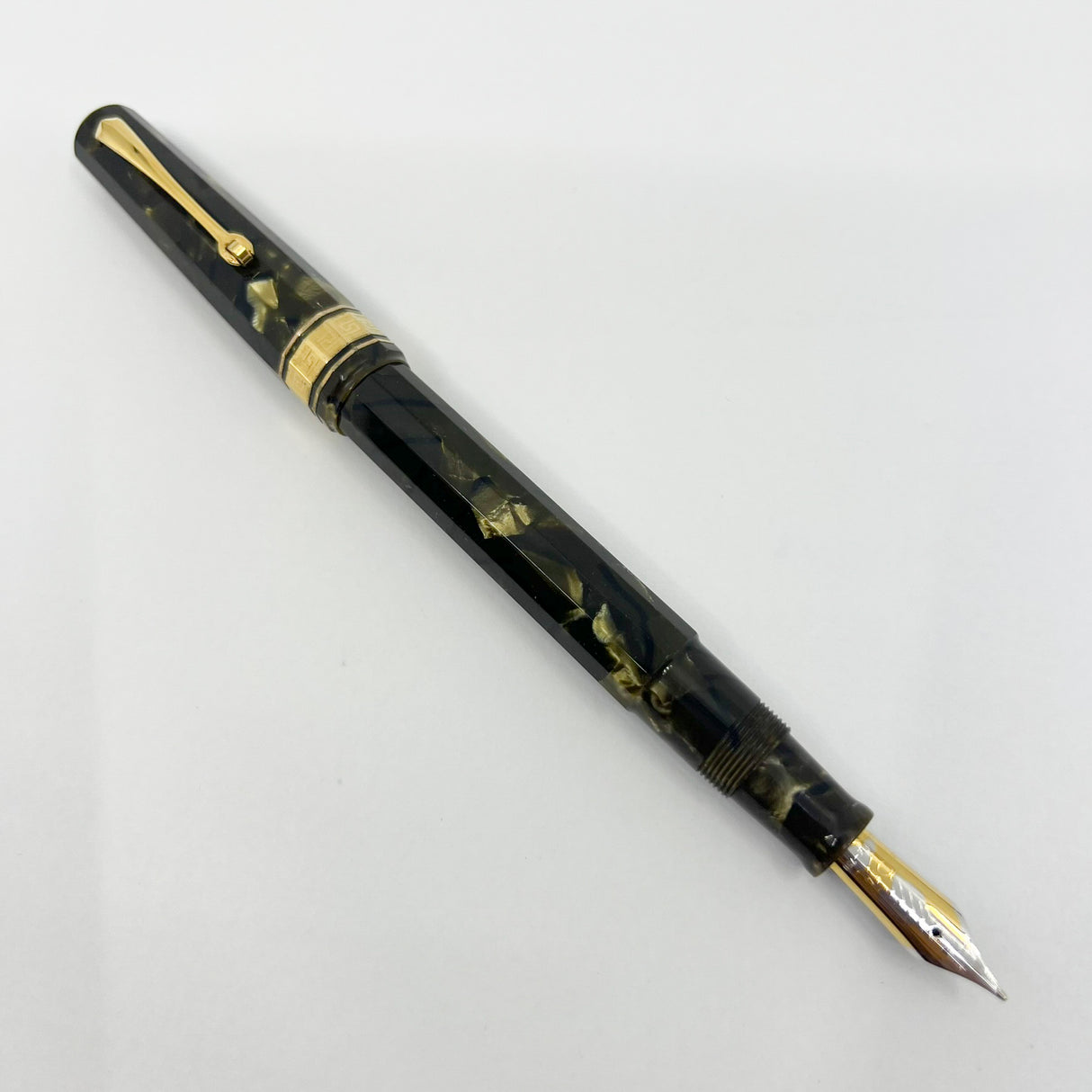 OMAS Paragon Green Saft Celluloid Fountain Pen - Flexible Medium 18kt Gold Nib