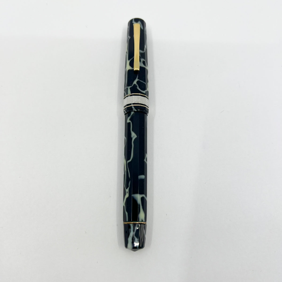 OMAS Paragon Galileo Black & Pearl Marbled Celluloid Limited Edition Fountain Pen - Medium 18kt Gold Nib