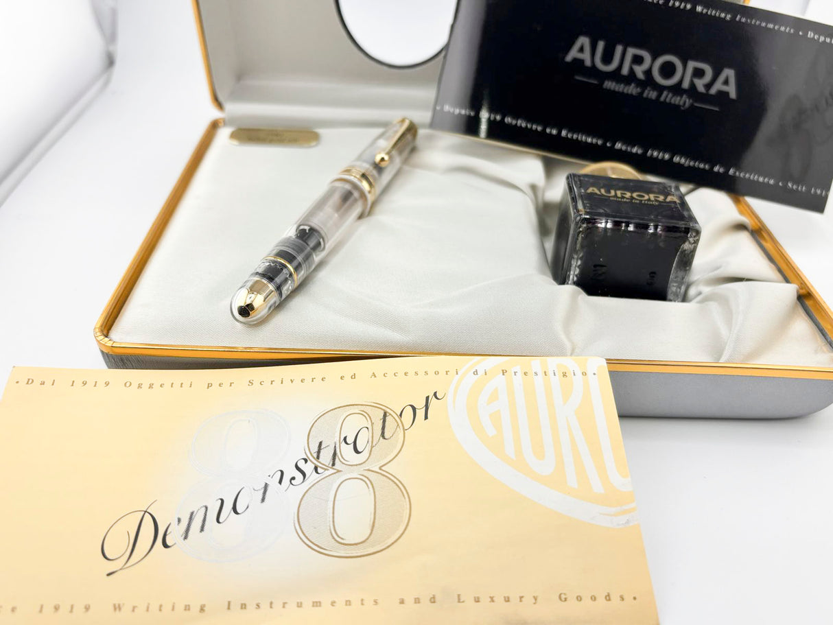 Aurora Large 88 Demonstrator Limited Edition Fountain Pen - Gold-Plated Trim - Medium 18kt Gold Nib