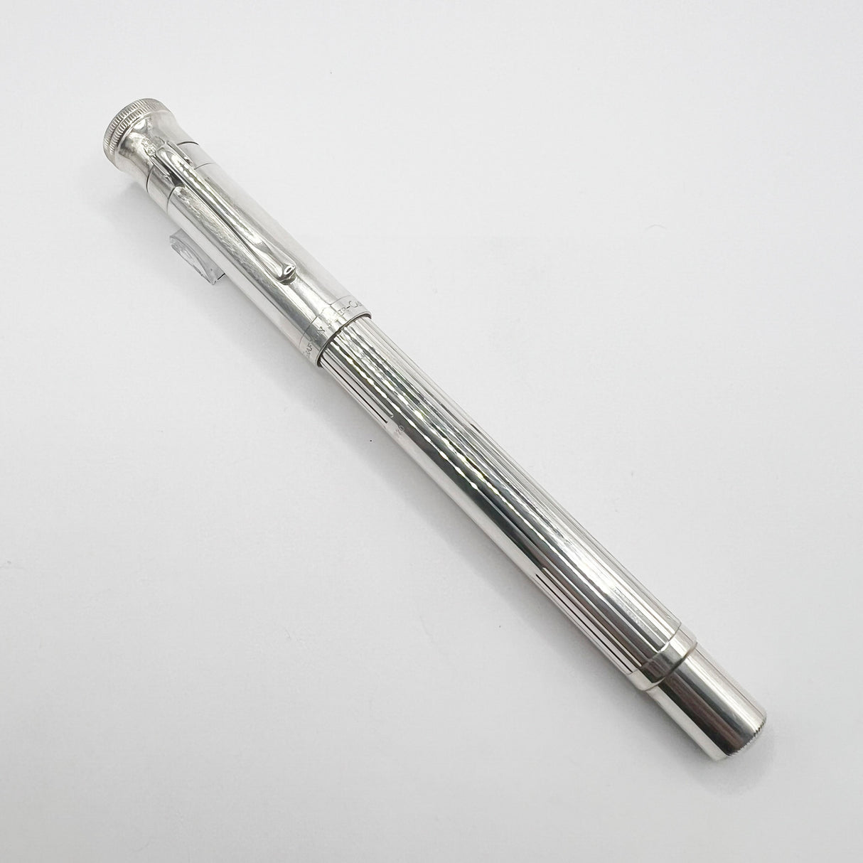 Graf von Faber Castell Sterling Silver Classic Fountain Pen - Broad 18kt Gold Nib