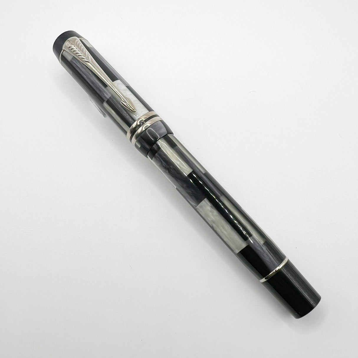Parker Duofold Black Mosaic Centennial(Largest) Fountain Pen - Medium 18kt Gold Nib