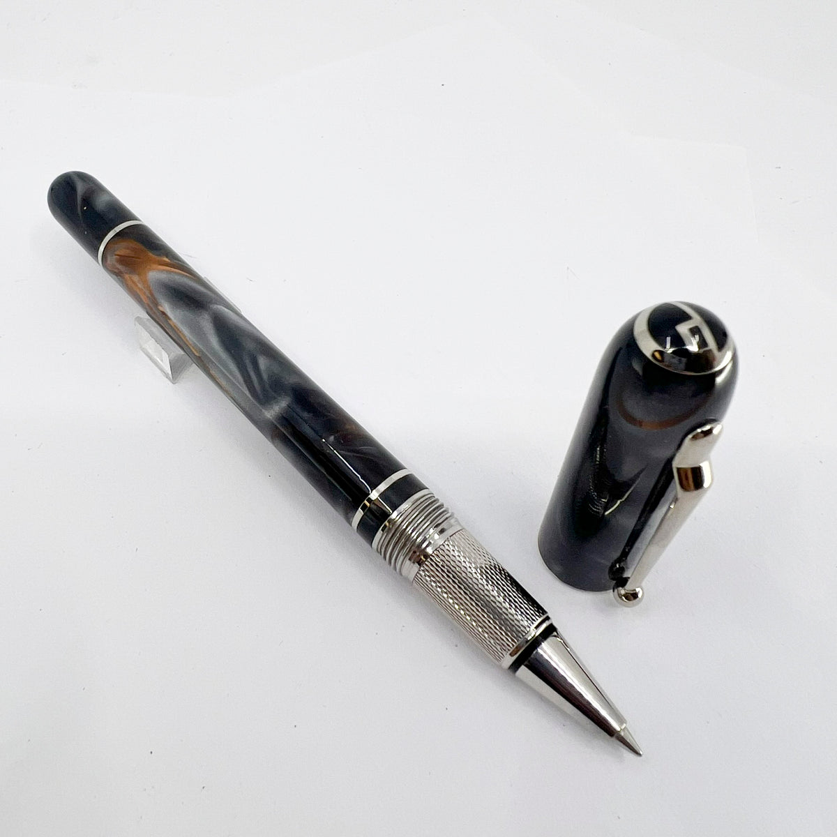 Dunhill Sidecar Gray & Orange Marbled Lacquer Rollerball