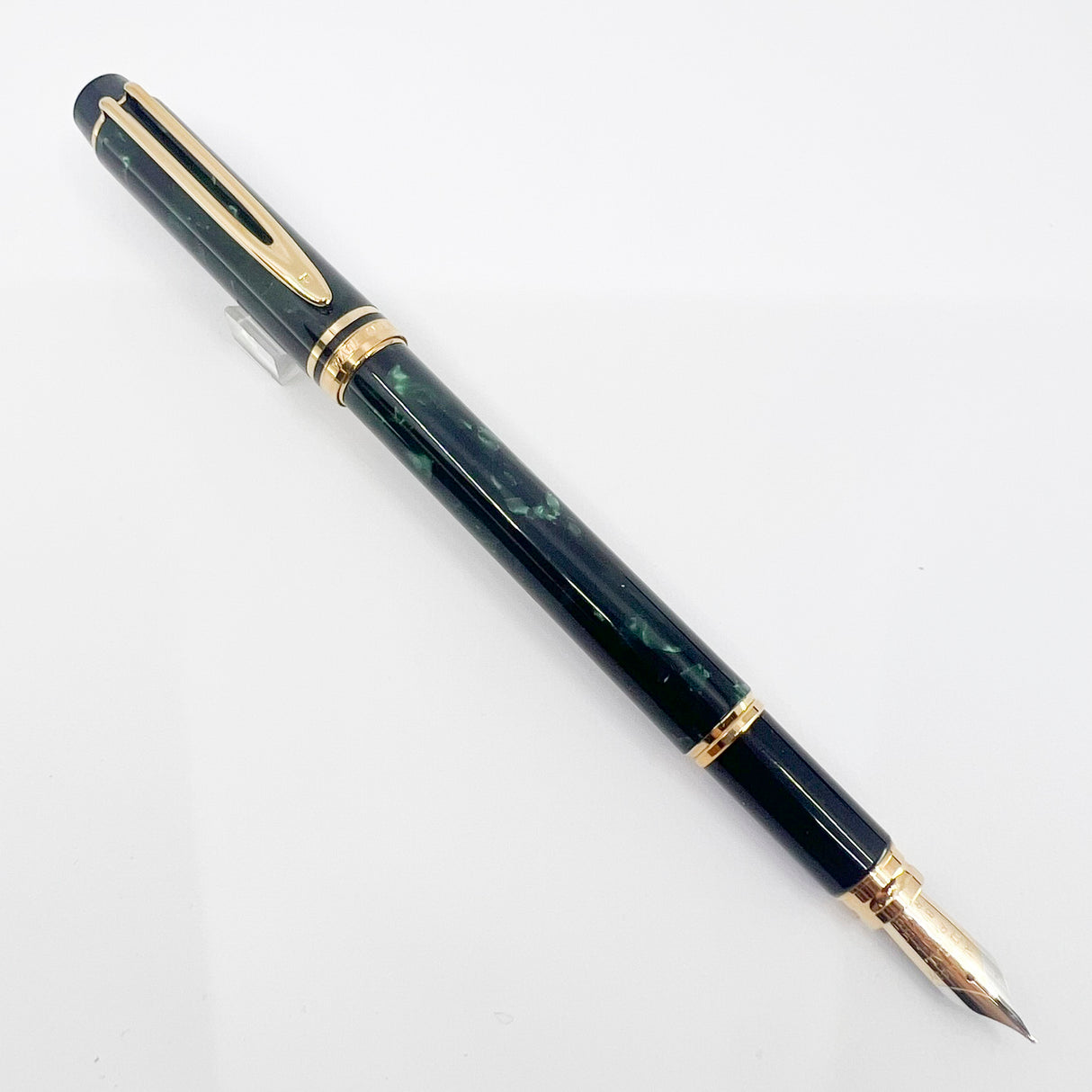 Waterman Rhapsody Marbled Mineral Green Fountain Pen - Fine 18kt Gold Nib