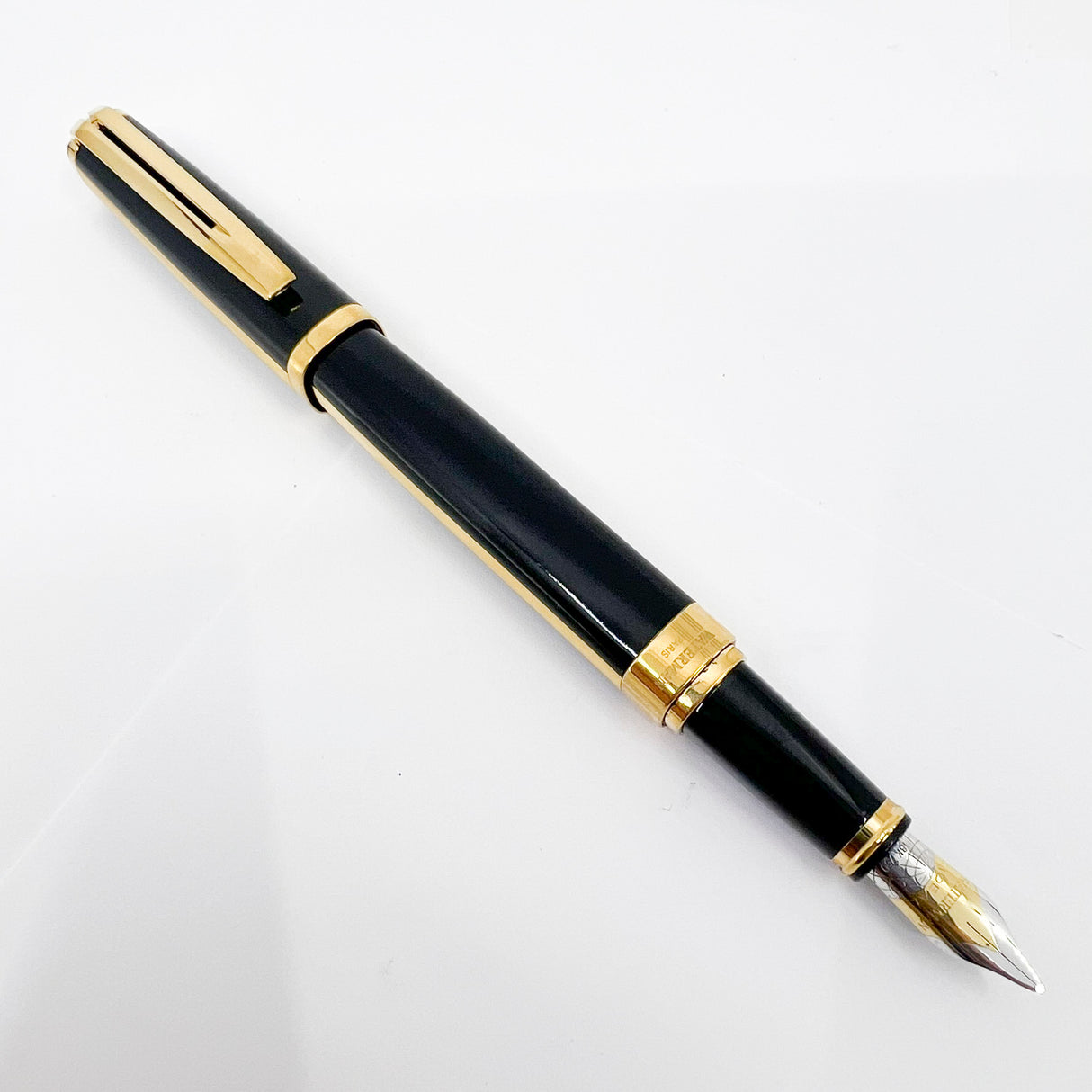 Waterman Oversized Exception 4-Sided "Night & Day" Gold-Plated Striped Fountain Pen - Broad 18kt Gold Nib