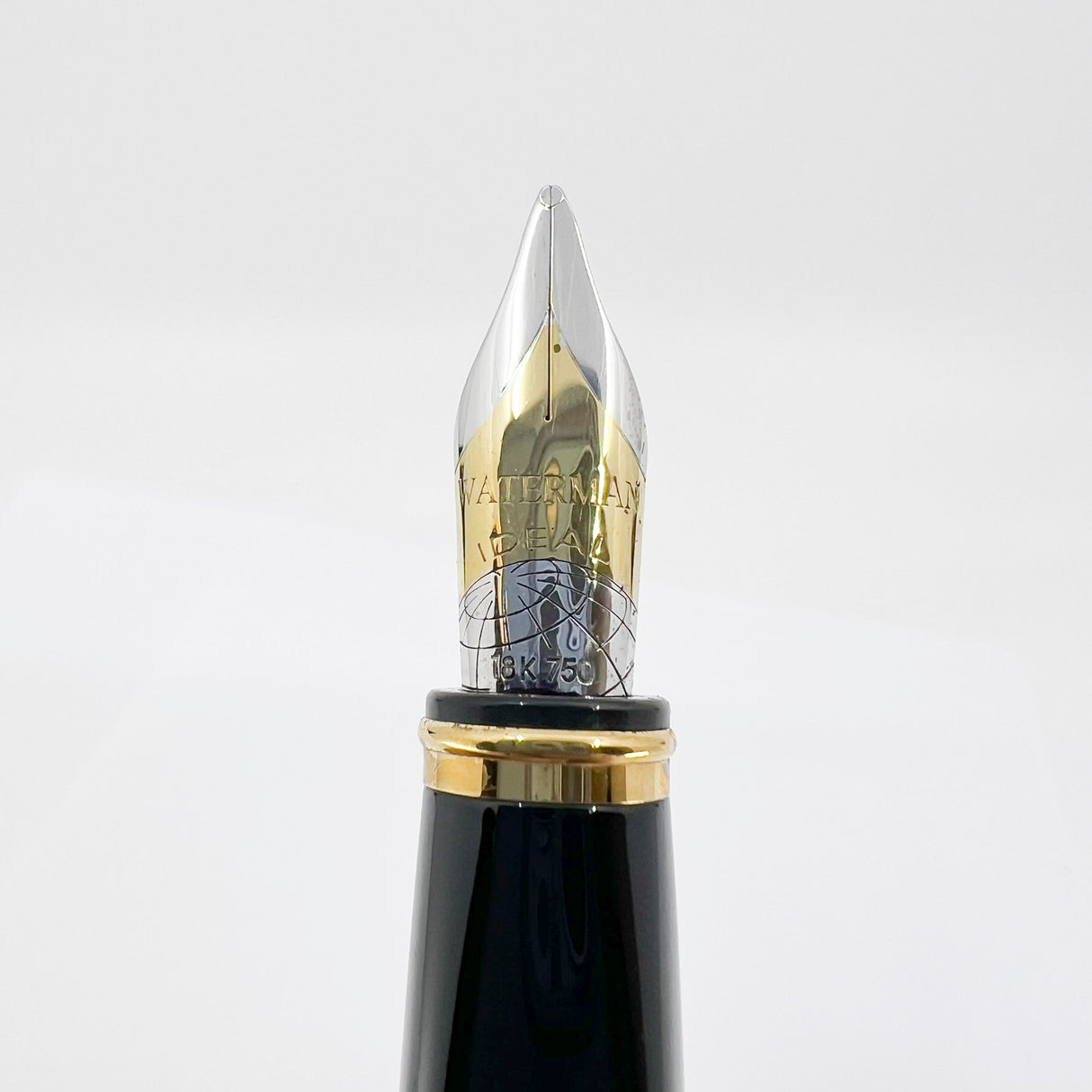 Waterman Oversized Exception 4-Sided "Night & Day" Gold-Plated Striped Fountain Pen - Broad 18kt Gold Nib