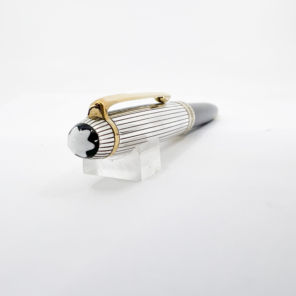 Montblanc Doue Classique Ballpoint - Sterling Silver Pinstriped Cap