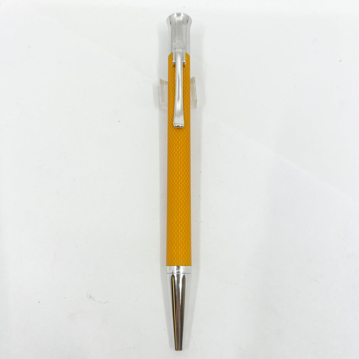 Graf Von Faber Castell Yellow Resin Guilloche Ballpoint Pen